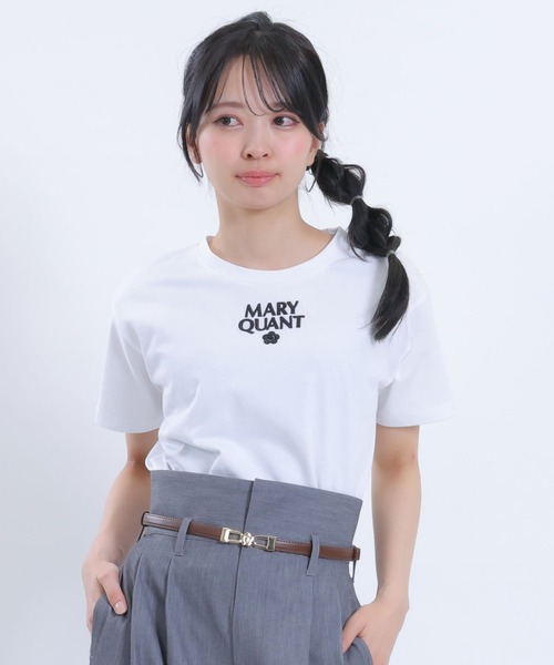 MARY QUANT(マリークワント)の「3Dロゴ刺繍 Tシャツ(Tシャツ/カットソー・レディース・グレー/ホワイト/ブラック・M)」の1枚目の写真