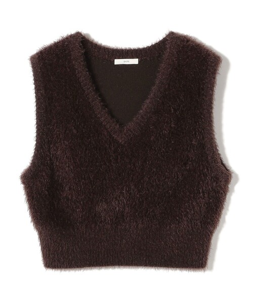SHIPS(シップス)の「〈手洗い可能〉ファー ニット Vネック ベスト(ベスト・レディース・ネイビー/ブラウン・ONE SIZE)」の14枚目の写真