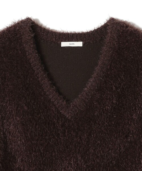 SHIPS(シップス)の「〈手洗い可能〉ファー ニット Vネック ベスト(ベスト・レディース・ネイビー/ブラウン・ONE SIZE)」の16枚目の写真