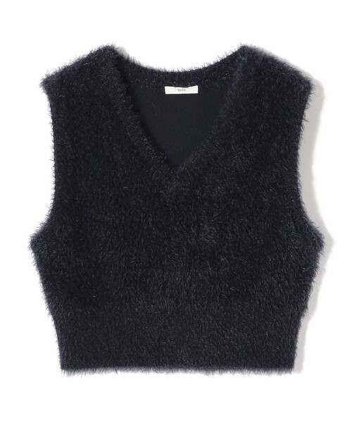 SHIPS(シップス)の「〈手洗い可能〉ファー ニット Vネック ベスト(ベスト・レディース・ネイビー/ブラウン・ONE SIZE)」の20枚目の写真