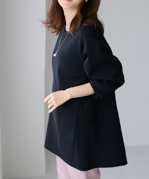 alotta(アロッタ)の「あったか裏起毛ブラウス見えチュニック(チュニック・レディース・ネイビー/グレイッシュブルー/ブラック/ボルドー・LL/M/L)」の13枚目の写真