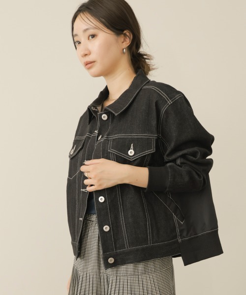 Bou Jeloud(ブージュルード)の「【セットアップ対応】ドッキングデニムジャケット(デニムジャケット・レディース・キャメル/ブラック・38)」の10枚目の写真