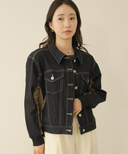 Bou Jeloud(ブージュルード)の「【セットアップ対応】ドッキングデニムジャケット(デニムジャケット・レディース・キャメル/ブラック・38)」の20枚目の写真
