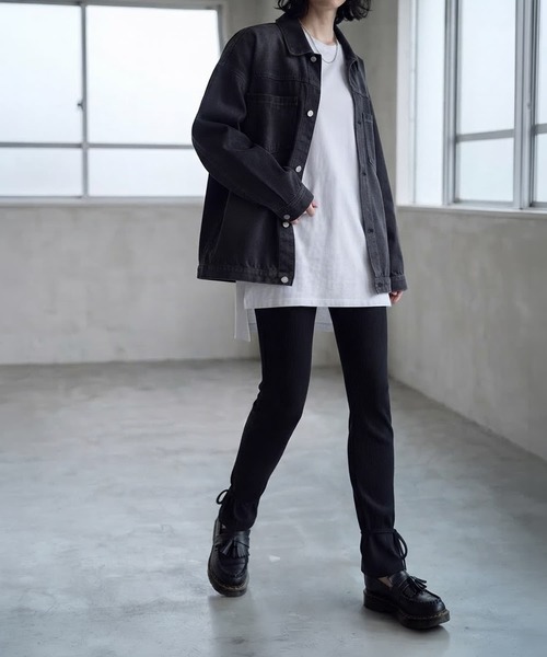 STYLE DELI(スタイルデリ)の「【BLK001】カットリブレギンスパンツ(その他パンツ・レディース・ブラック/グレー・FREE)」の15枚目の写真
