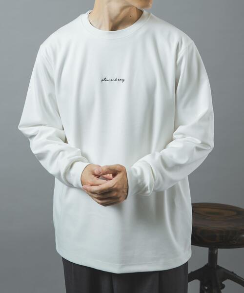 ITEMS URBANRESEARCH(アイテムズ アーバンリサーチ)の「刺繍TRストレッチポンチロングスリーブカットソー(Tシャツ/カットソー・メンズ・グレー系その他/ホワイト/ブラック・MEDIUM/LARGE)」の5枚目の写真