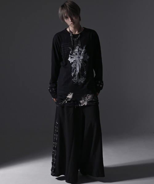 SILVER BULLET(シルバーバレット)の「『PSYCHO NATION/サイコネーション』クラッシュ加工タイダイフェイクレイヤードデザインロンT(Tシャツ/カットソー・レディース・ブラック系2/ブラック系1・L/M)」の6枚目の写真