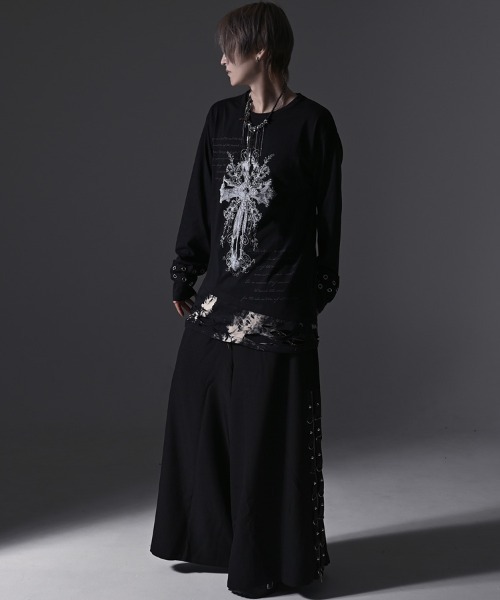 SILVER BULLET(シルバーバレット)の「『PSYCHO NATION/サイコネーション』クラッシュ加工タイダイフェイクレイヤードデザインロンT(Tシャツ/カットソー・レディース・ブラック系2/ブラック系1・L/M)」の7枚目の写真