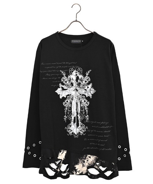 SILVER BULLET(シルバーバレット)の「『PSYCHO NATION/サイコネーション』クラッシュ加工タイダイフェイクレイヤードデザインロンT(Tシャツ/カットソー・レディース・ブラック系2/ブラック系1・L/M)」の16枚目の写真