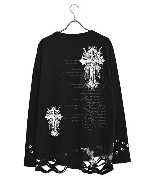 SILVER BULLET(シルバーバレット)の「『PSYCHO NATION/サイコネーション』クラッシュ加工タイダイフェイクレイヤードデザインロンT(Tシャツ/カットソー・レディース・ブラック系2/ブラック系1・L/M)」の17枚目の写真