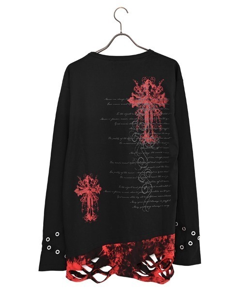 SILVER BULLET(シルバーバレット)の「『PSYCHO NATION/サイコネーション』クラッシュ加工タイダイフェイクレイヤードデザインロンT(Tシャツ/カットソー・レディース・ブラック系2/ブラック系1・L/M)」の19枚目の写真