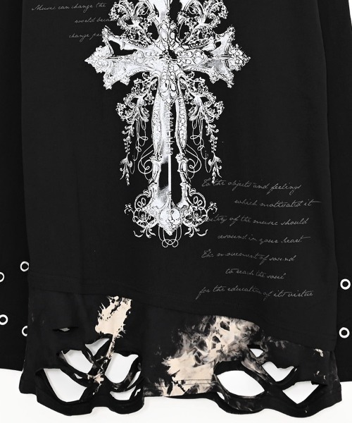 SILVER BULLET(シルバーバレット)の「『PSYCHO NATION/サイコネーション』クラッシュ加工タイダイフェイクレイヤードデザインロンT(Tシャツ/カットソー・レディース・ブラック系2/ブラック系1・L/M)」の20枚目の写真