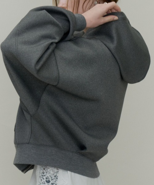 Plumel(プルメル)の「Volume Zip Short Ponte Hoodie / ポンチボリュームZIPショートパーカー(パーカー・レディース・ブラウン/ダークグレー/アイボリー・MEDIUM)」の14枚目の写真