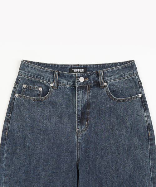 TOFFEE(トフィー)の「ウォッシュドスラブデニムパンツ (BLUE)(デニムパンツ・メンズ・その他・SMALL/MEDIUM/LARGE/X-LARGE)」の3枚目の写真