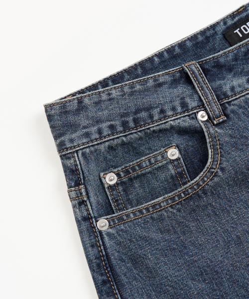TOFFEE(トフィー)の「ウォッシュドスラブデニムパンツ (BLUE)(デニムパンツ・メンズ・その他・SMALL/MEDIUM/LARGE/X-LARGE)」の4枚目の写真