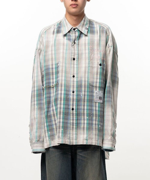 Maison MIHARA YASUHIRO(メゾンミハラヤスヒロ)の「【MIHARAYASUHIRO/ミハラヤスヒロ】VINTAGE LIKE CHECK L/S SHIRTS(シャツ/ブラウス・メンズ・ブラック/グリーン・48/46/44)」の1枚目の写真