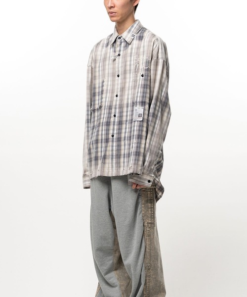 Maison MIHARA YASUHIRO(メゾンミハラヤスヒロ)の「【MIHARAYASUHIRO/ミハラヤスヒロ】VINTAGE LIKE CHECK L/S SHIRTS(シャツ/ブラウス・メンズ・ブラック/グリーン・48/46/44)」の4枚目の写真