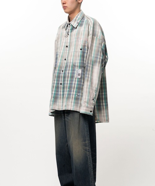 Maison MIHARA YASUHIRO(メゾンミハラヤスヒロ)の「【MIHARAYASUHIRO/ミハラヤスヒロ】VINTAGE LIKE CHECK L/S SHIRTS(シャツ/ブラウス・メンズ・ブラック/グリーン・48/46/44)」の6枚目の写真
