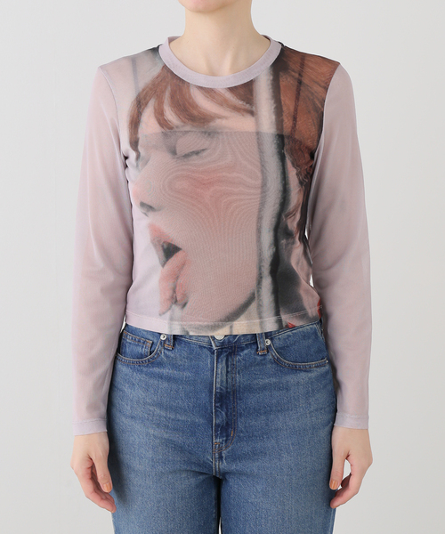 Carne Bollente（カルネボレンテ）の「Carne Bollente / カルネボレンテ Bambi Breaks Free Allover（Tシャツ/カットソー・レディース・チャコールグレー・SMALL）」の7枚目の写真