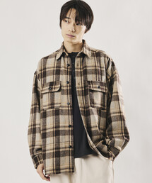 限定展開 Relax Fit リラックスフィット ヘビーネル チェック シャツ
