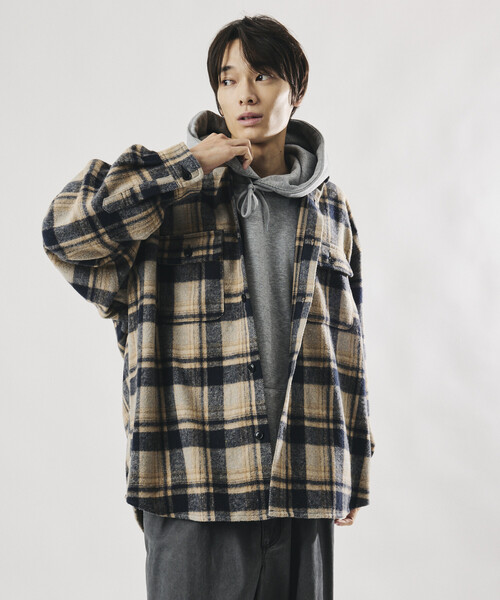FREAK'S STORE(フリークスストア)の「限定展開 Relax Fit リラックスフィット ヘビーネル チェック シャツ(シャツ/ブラウス・メンズ・ブラック/ブラウン/ネイビー・MEDIUM/SMALL/LARGE)」の22枚目の写真