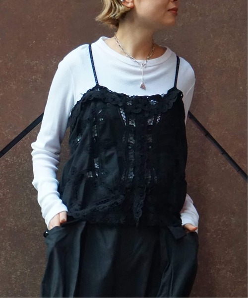 JOURNAL STANDARD LUXE(ジャーナルスタンダード ラックス)の「《追加》バテンレース キャミブラウス(シャツ/ブラウス・レディース・ホワイト/ブラック・FREE)」の1枚目の写真