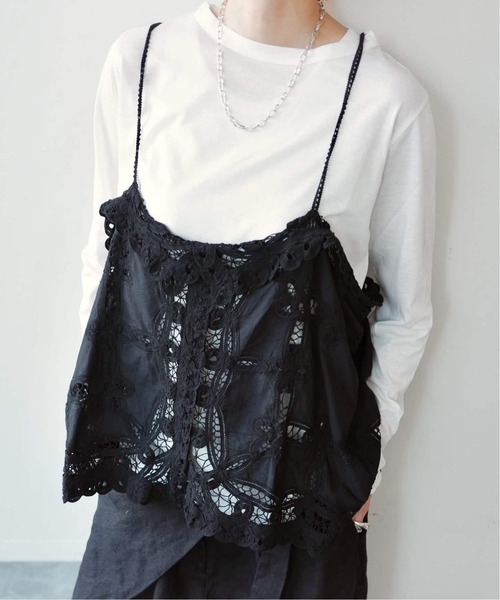 JOURNAL STANDARD LUXE(ジャーナルスタンダード ラックス)の「《追加》バテンレース キャミブラウス(シャツ/ブラウス・レディース・ホワイト/ブラック・FREE)」の3枚目の写真