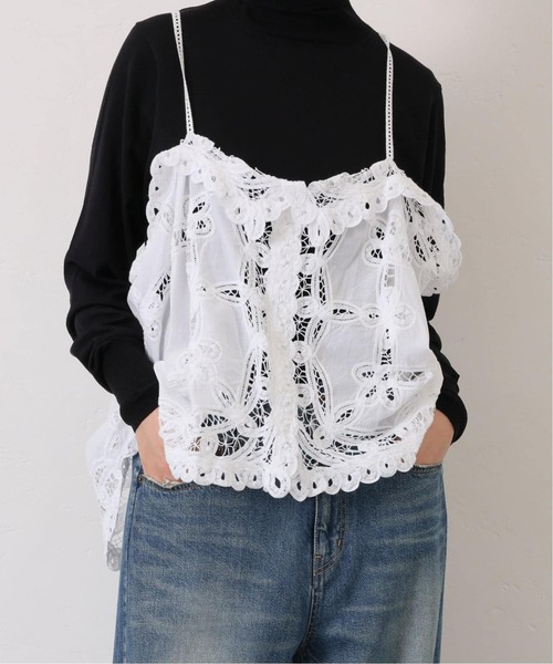 JOURNAL STANDARD LUXE(ジャーナルスタンダード ラックス)の「《追加》バテンレース キャミブラウス(シャツ/ブラウス・レディース・ホワイト/ブラック・FREE)」の9枚目の写真