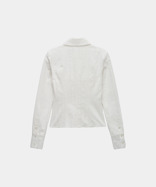 ETRE AU SOMMET(エトレオソメ)の「レースパネルスリムシャツ(ホワイト)(シャツ/ブラウス・レディース・ホワイト・SMALL/MEDIUM)」の8枚目の写真