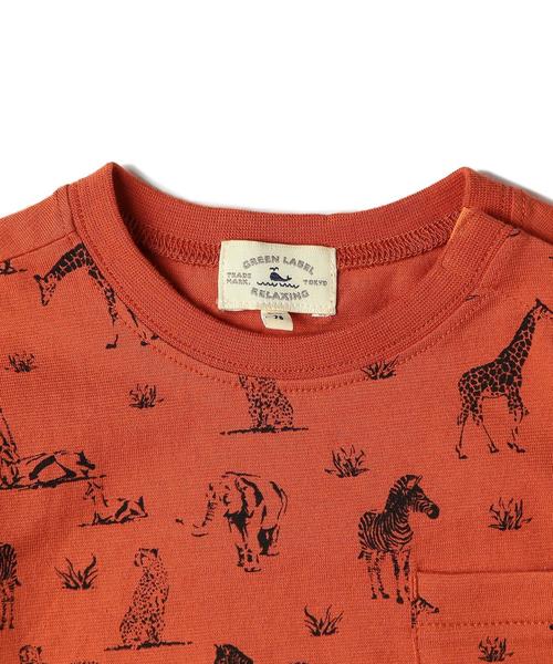 green label relaxing（グリーンレーベルリラクシング）の「【BABY】アニマルソウガラ Tシャツ ショートスリーブ◆（その他ベビー用品・キッズ・オレンジ/オリーブ・85cm/75cm）」の8枚目の写真