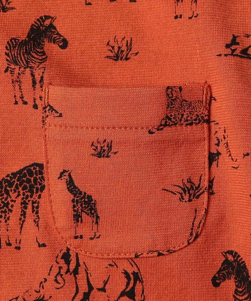 green label relaxing（グリーンレーベルリラクシング）の「【BABY】アニマルソウガラ Tシャツ ショートスリーブ◆（その他ベビー用品・キッズ・オレンジ/オリーブ・85cm/75cm）」の4枚目の写真
