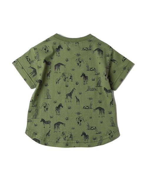 green label relaxing（グリーンレーベルリラクシング）の「【BABY】アニマルソウガラ Tシャツ ショートスリーブ◆（その他ベビー用品・キッズ・オレンジ/オリーブ・85cm/75cm）」の5枚目の写真