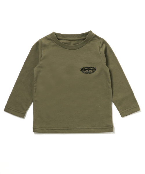 RODEO CROWNS WIDE BOWL(ロデオクラウンズワイドボウル)の「キッズ Spring label ロングTシャツ(Tシャツ/カットソー・キッズ・カーキ/ブラック/オフホワイト・SMALL/LARGE/X-SMALL/MEDIUM)」の3枚目の写真