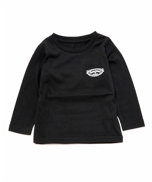 RODEO CROWNS WIDE BOWL(ロデオクラウンズワイドボウル)の「キッズ Spring label ロングTシャツ(Tシャツ/カットソー・キッズ・カーキ/ブラック/オフホワイト・SMALL/LARGE/X-SMALL/MEDIUM)」の2枚目の写真