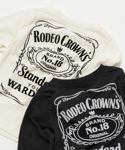 RODEO CROWNS WIDE BOWL(ロデオクラウンズワイドボウル)の「キッズ Spring label ロングTシャツ(Tシャツ/カットソー・キッズ・カーキ/ブラック/オフホワイト・SMALL/LARGE/X-SMALL/MEDIUM)」の9枚目の写真