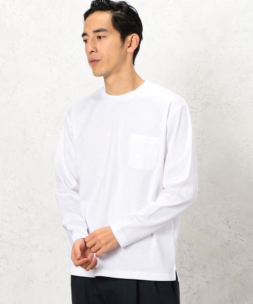 green label relaxing（グリーンレーベルリラクシング）の「KC SUPIMA/C PONTE C/N LS◆（Tシャツ/カットソー・メンズ・ホワイト/グレー/ネイビー・LARGE/SMALL/MEDIUM）」の2枚目の写真