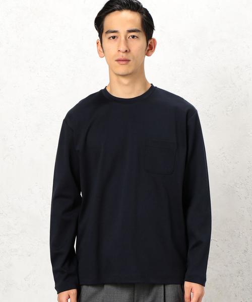 green label relaxing（グリーンレーベルリラクシング）の「KC SUPIMA/C PONTE C/N LS◆（Tシャツ/カットソー・メンズ・ホワイト/グレー/ネイビー・LARGE/SMALL/MEDIUM）」の14枚目の写真