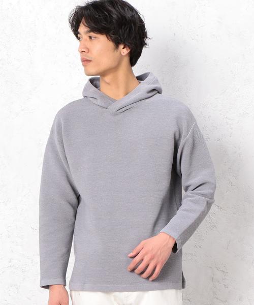 green label relaxing(グリーンレーベルリラクシング)の「KC PE/MIX RIPPLE フーディー ニット◆(パーカー・メンズ・ブラック/グレー/ベージュ・LARGE/MEDIUM/SMALL)」の2枚目の写真