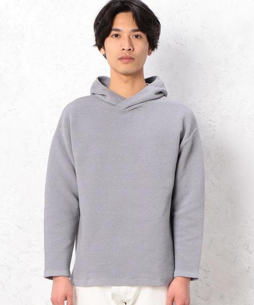 green label relaxing(グリーンレーベルリラクシング)の「KC PE/MIX RIPPLE フーディー ニット◆(パーカー・メンズ・ブラック/グレー/ベージュ・LARGE/MEDIUM/SMALL)」の12枚目の写真