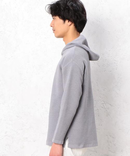 green label relaxing(グリーンレーベルリラクシング)の「KC PE/MIX RIPPLE フーディー ニット◆(パーカー・メンズ・ブラック/グレー/ベージュ・LARGE/MEDIUM/SMALL)」の13枚目の写真