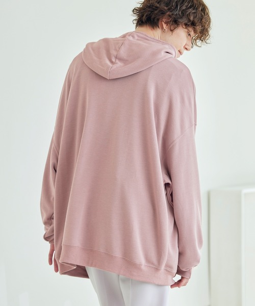 MONO-MART(モノマート)の「スーパービッグ T/Rポンチ プルオーバーパーカー(パーカー・メンズ・杢グレー/ホワイト/ブラック/オリーブ/ベージュ/ネイビー/ワイン/ライトブラウン/パープル/サックスブルー/スモークピンク/チャコール/ライトパープル/キナリ/グレー系その他/ライトオリーブ/オレンジ/ベージュ系その他/ピンク系その他/マスタード/ダークブラウン・FREE)」の18枚目の写真