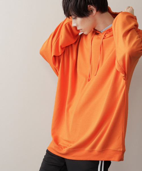 MONO-MART(モノマート)の「スーパービッグ T/Rポンチ プルオーバーパーカー(パーカー・メンズ・杢グレー/ホワイト/ブラック/オリーブ/ベージュ/ネイビー/ワイン/ライトブラウン/パープル/サックスブルー/スモークピンク/チャコール/ライトパープル/キナリ/グレー系その他/ライトオリーブ/オレンジ/ベージュ系その他/ピンク系その他/マスタード/ダークブラウン・FREE)」の21枚目の写真