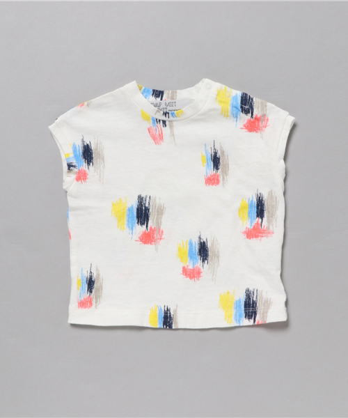 SWAP MEET MARKET(スワップミートマーケット)の「クレヨンプリントTシャツ(Tシャツ/カットソー・キッズ・ホワイト・140/110/130/100/120/80/90)」の6枚目の写真