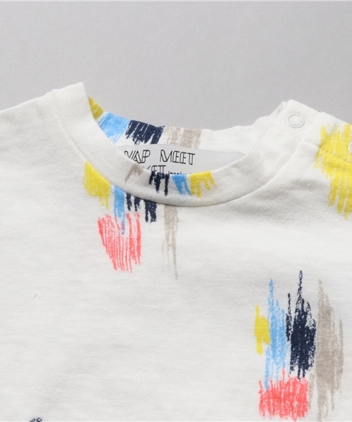 SWAP MEET MARKET(スワップミートマーケット)の「クレヨンプリントTシャツ(Tシャツ/カットソー・キッズ・ホワイト・140/110/130/100/120/80/90)」の3枚目の写真