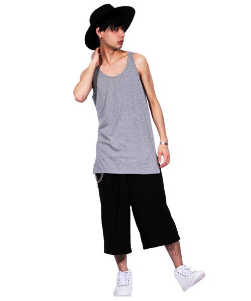 ８(eight)（エイト）の「ガウチョパンツ ワイド サルエルパンツ（スラックス・メンズ・グレー/ブラック・X-LARGE/MEDIUM/LARGE）」の3枚目の写真