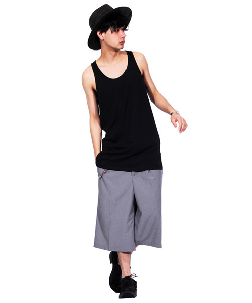 ８(eight)（エイト）の「ガウチョパンツ ワイド サルエルパンツ（スラックス・メンズ・グレー/ブラック・X-LARGE/MEDIUM/LARGE）」の4枚目の写真