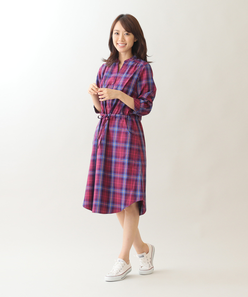 Afternoon Tea アフタヌーンティー の タータンチェックシャツワンピース ワンピース Wear
