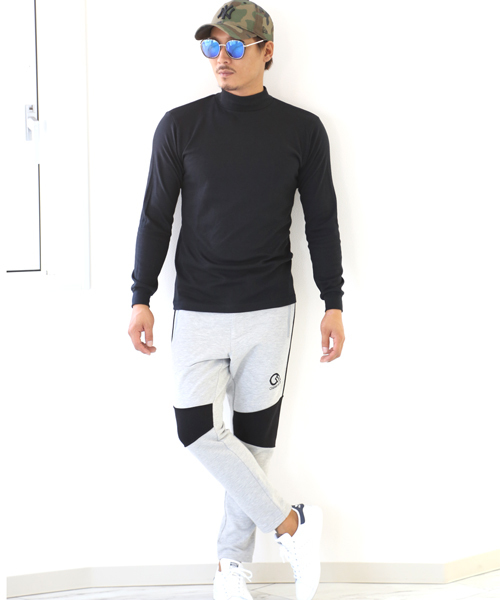 Hanes ヘインズ の Hanes ヘインズ モックネックロングスリーブtシャツ Tシャツ カットソー Wear