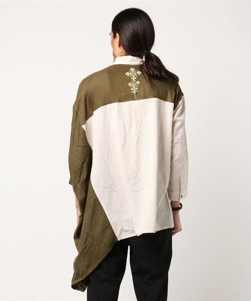 チャイハネ(チャイハネ)の「【チャイハネ】エスニック刺繍入り メンズ変形シャツ(シャツ/ブラウス・メンズ・ブラック/ターコイズブルー/ナチュラル・FREE)」の13枚目の写真