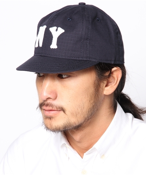 BEAMS（ビームス）の「Ebbets Field Flannels  / コットン ベースボールキャップ（キャップ・メンズ・オリーブ/ネイビー・7 3/8）」の7枚目の写真