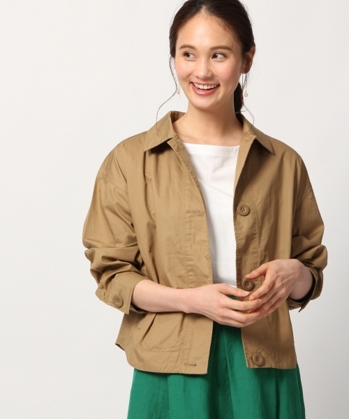GLOBAL WORK（グローバルワーク）の「シャツブルゾン/786001（ブルゾン・レディース・ベージュ/ネイビー/カーキ・MEDIUM/LARGE）」の2枚目の写真